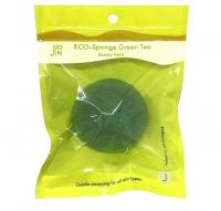 Спонж конняку для умывания зеленый час J:ON Eco-Sponge  Green Tea
