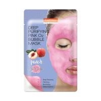 Кислородная тканевая маска Purederm Deep Purifying Pink O2 Bubble Mask Peach